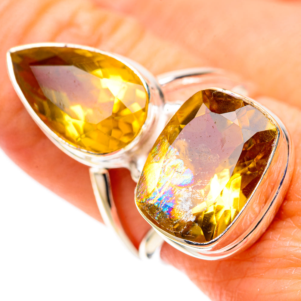 Large Faceted Citrine 925 Sterling Silver Ring Size 8.25 (925 Sterling Silver) RING139653