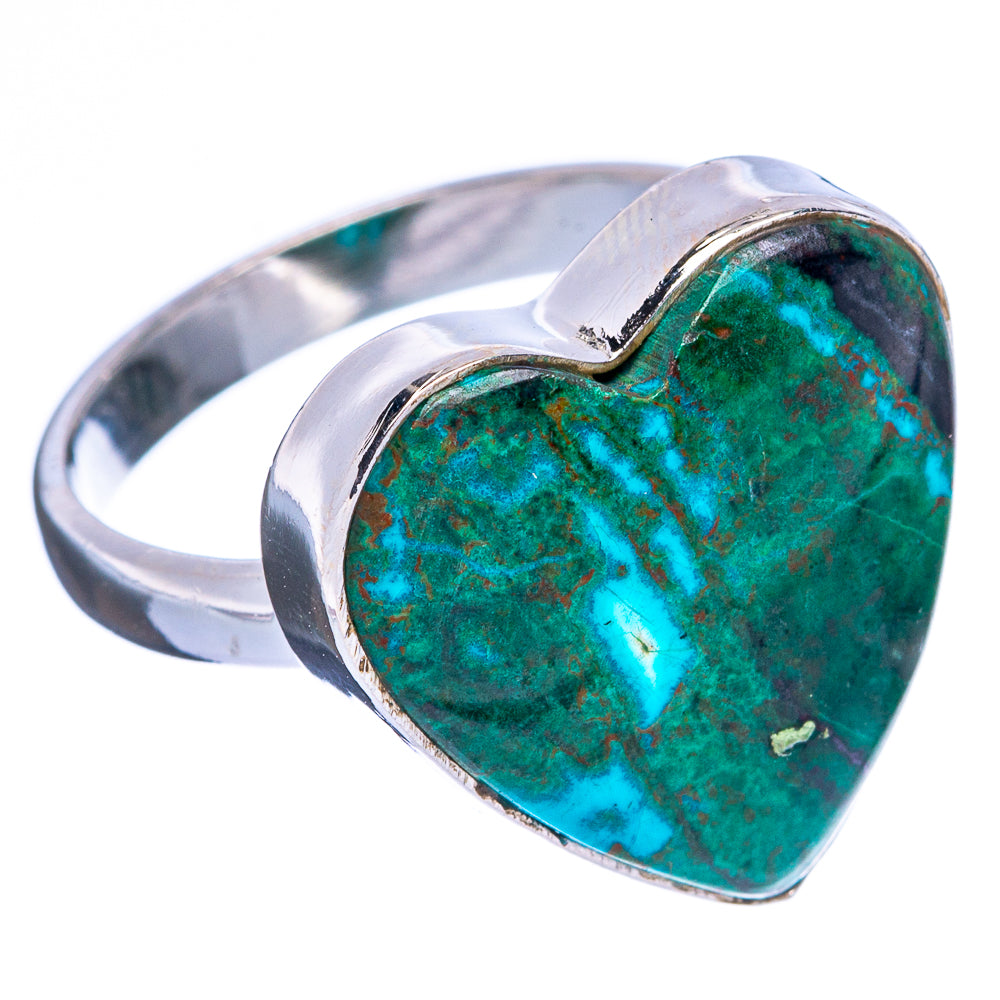 Chrysocolla Heart Ring Size 8 (925 Sterling Silver) R146295