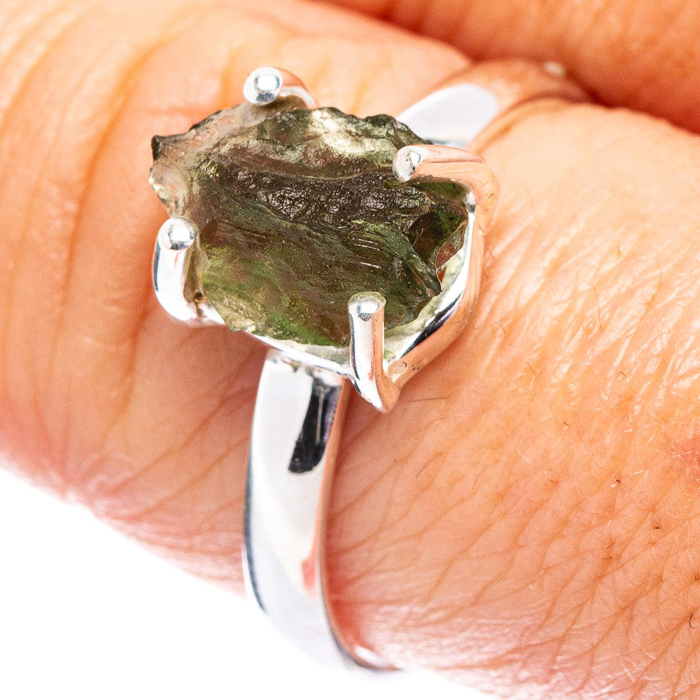 Moldavite Ring Size 8.75 (.925 Sterling Silver)