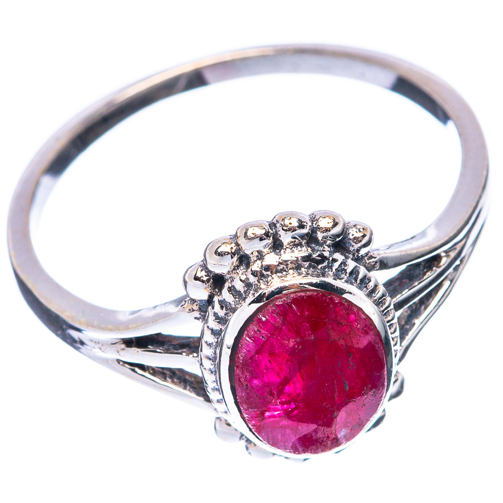 Red Sillimnate Ring Size 7.75 (925 Sterling Silver) R5618