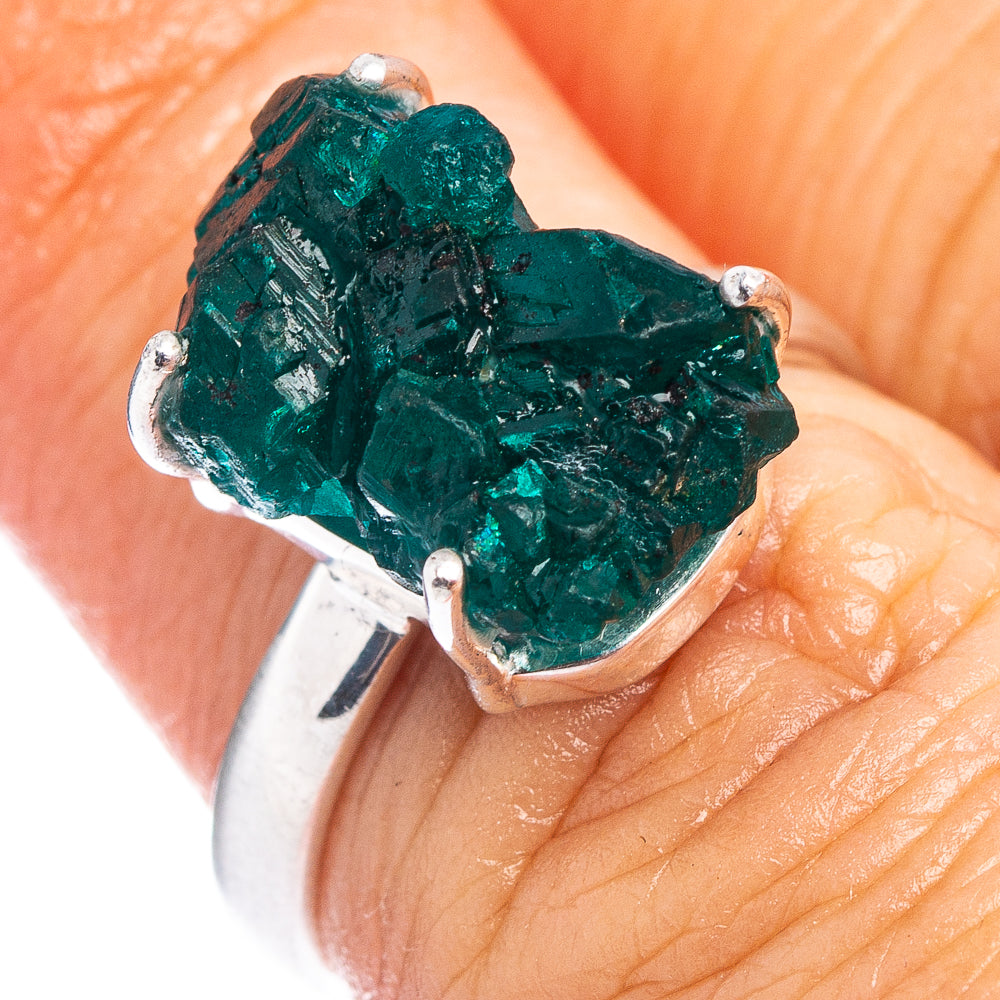 Rare Dioptase Ring Size 5.75 (.925 Sterling Silver)