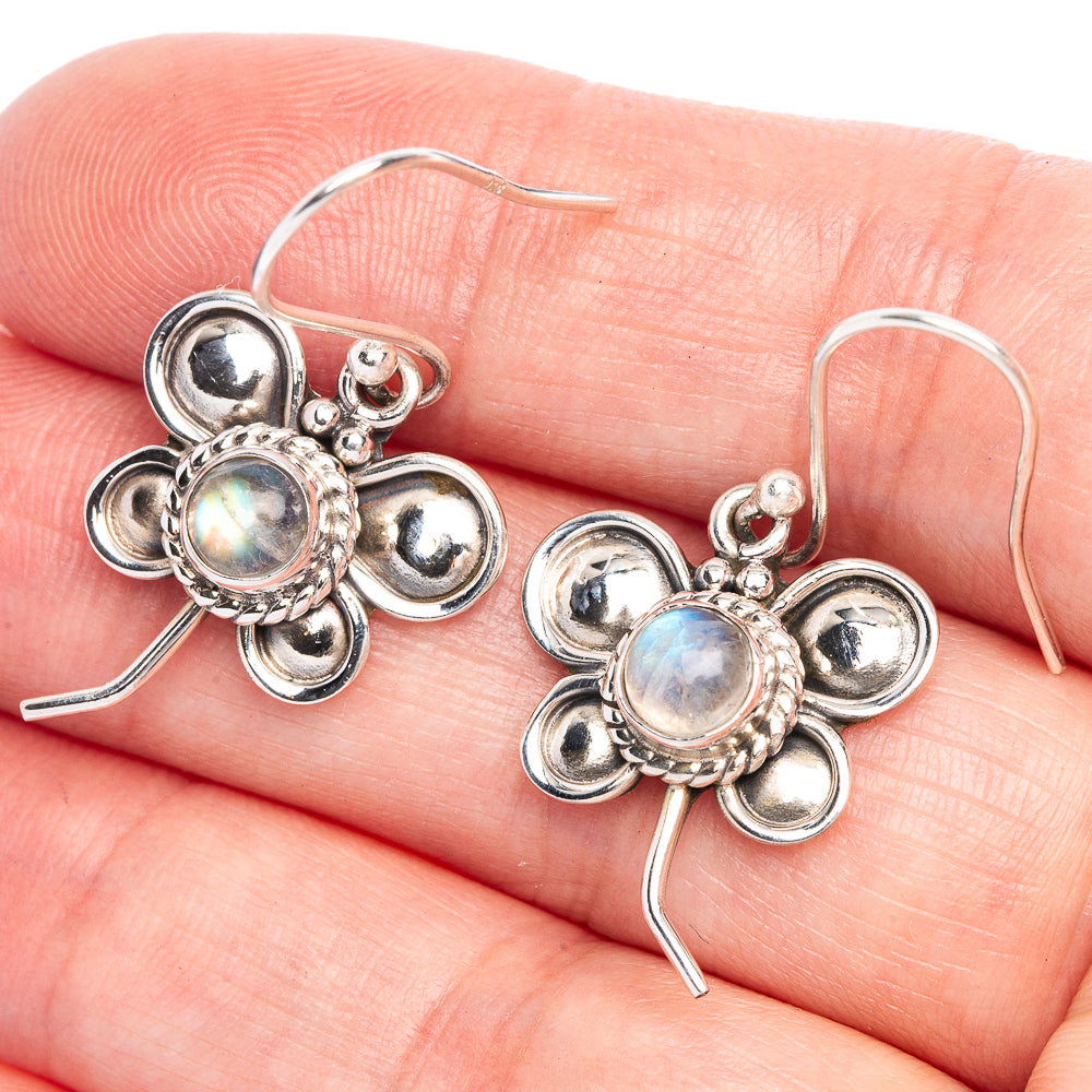 Rainbow Moonstone Earrings 1 1/2" (925 Sterling Silver) E433230