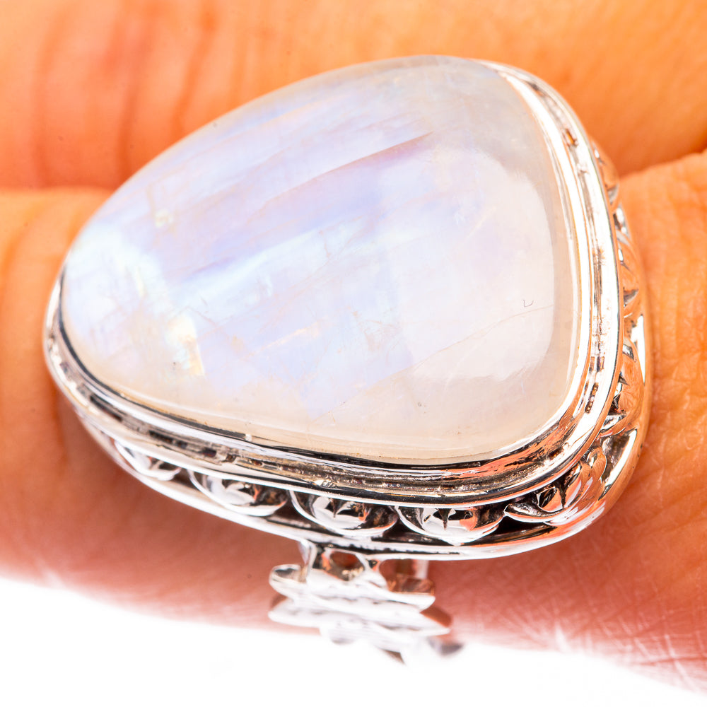 Signature Rainbow Moonstone Ring Size 8.25 (925 Sterling Silver) R141712