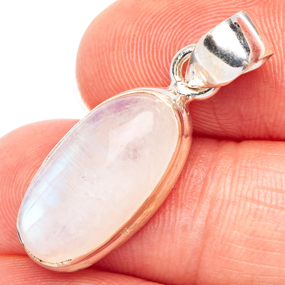 Rainbow Moonstone Pendant 1 1/4" (925 Sterling Silver) P44865