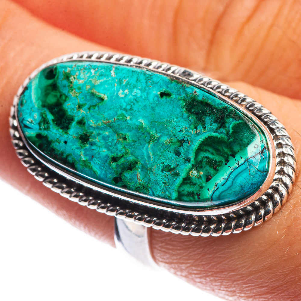 Malachite In Chrysocolla Ring Size 7 (925 Sterling Silver) R144104