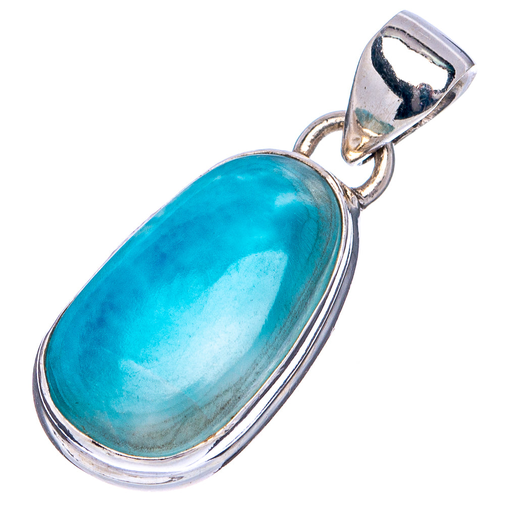 Rare Larimar Pendant 1 1/4" (.925 Sterling Silver)