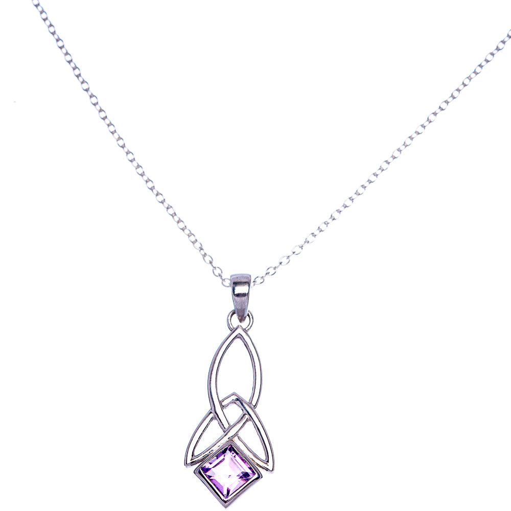 Faceted Amethyst Necklace 18 1/4" (925 Sterling Silver) N90046