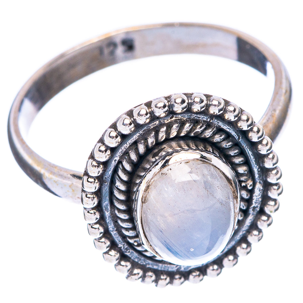 Rainbow Moonstone Dainty Ring Size 6.5 (925 Sterling Silver) R5979