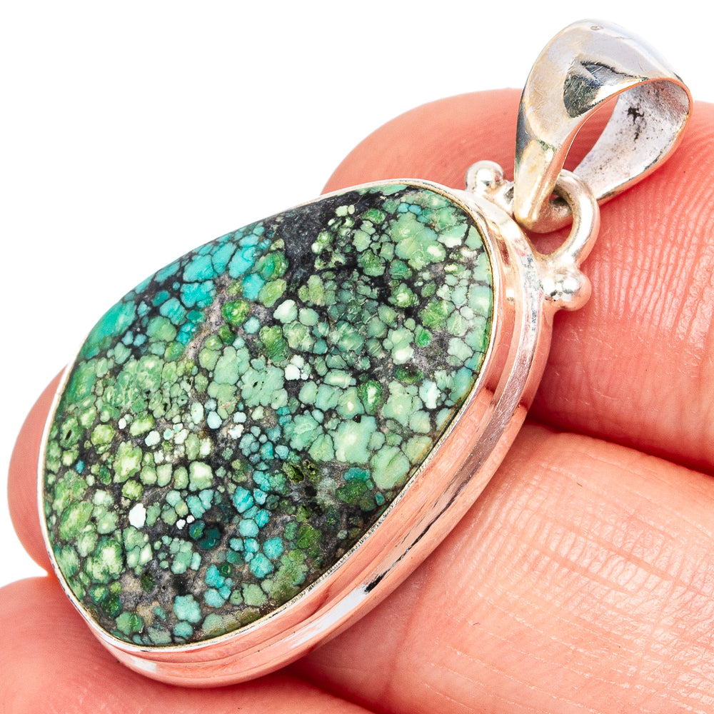 Rare Arizona Spiderweb Turquoise Pendants 1 3/8" (925 Sterling Silver) P43249