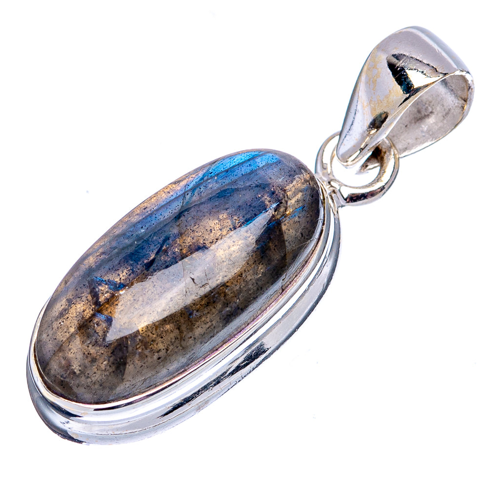 Labradorite Pendant 1 1/8" (.925 Sterling Silver)