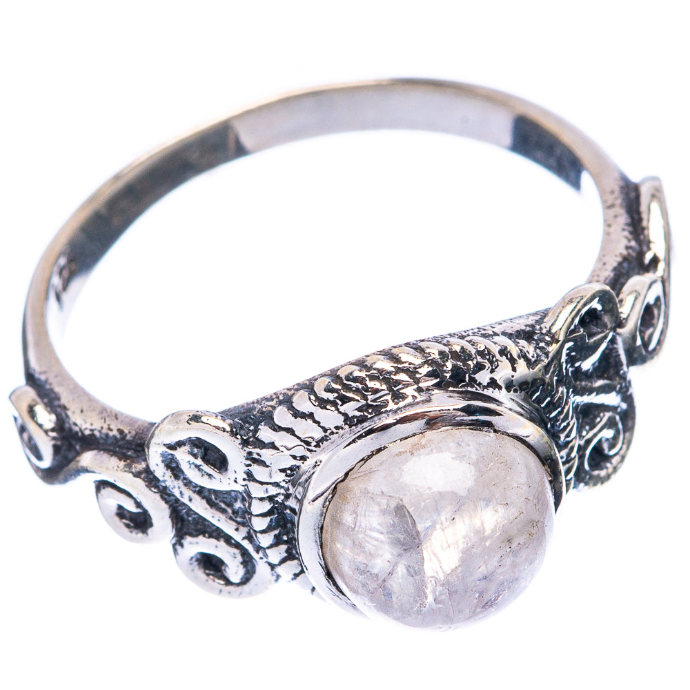 Rainbow Moonstone Dainty Ring Size 6.75 (925 Sterling Silver) R5883