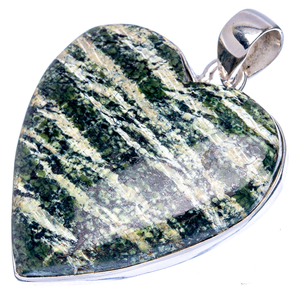 Swiss Opal Heart Pendant 1 5/8" (925 Sterling Silver) P42071