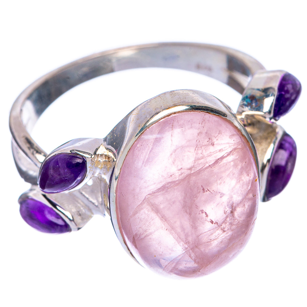 Rose Quartz, Amethyst Ring Size 9 (925 Sterling Silver) R144756