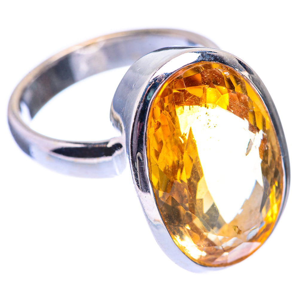 Faceted Citrine Ring Size 6.5 (925 Sterling Silver) R140583