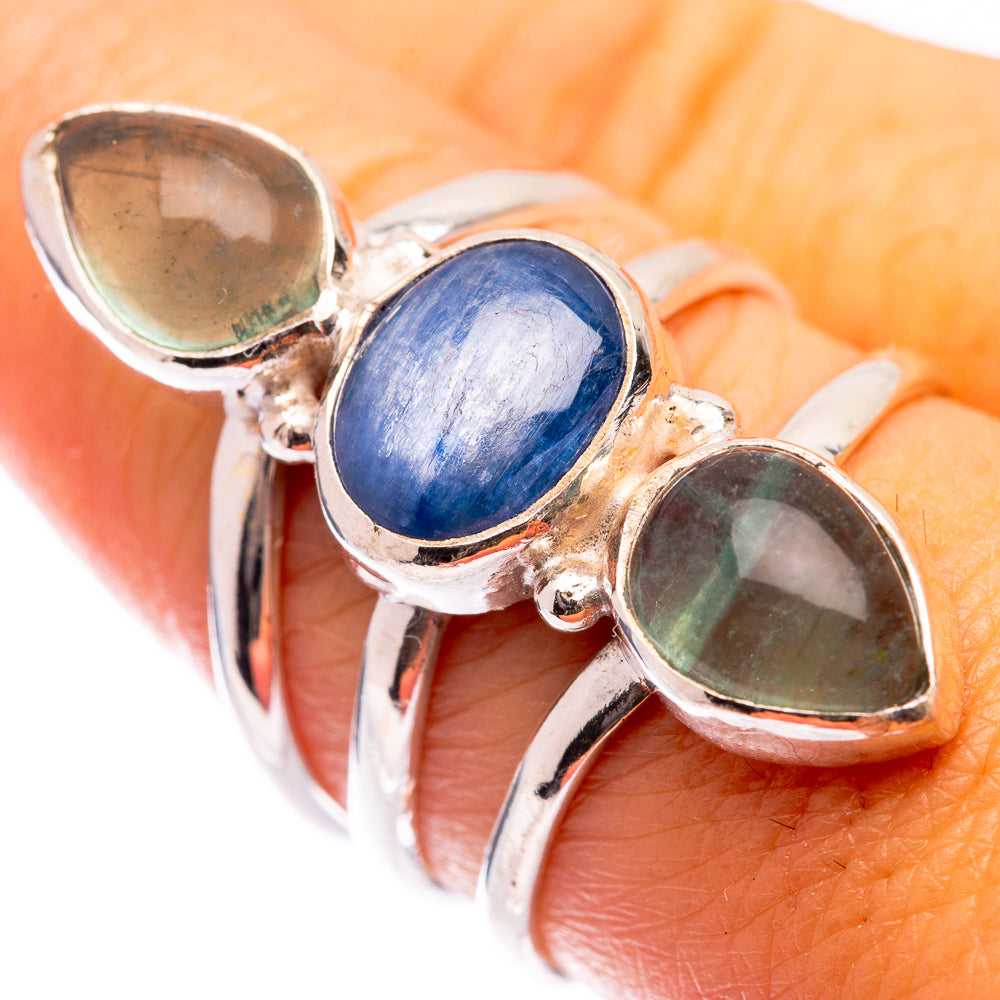 Kyanite, Blue Fluorite Ring Size 8 (925 Sterling Silver) R140673