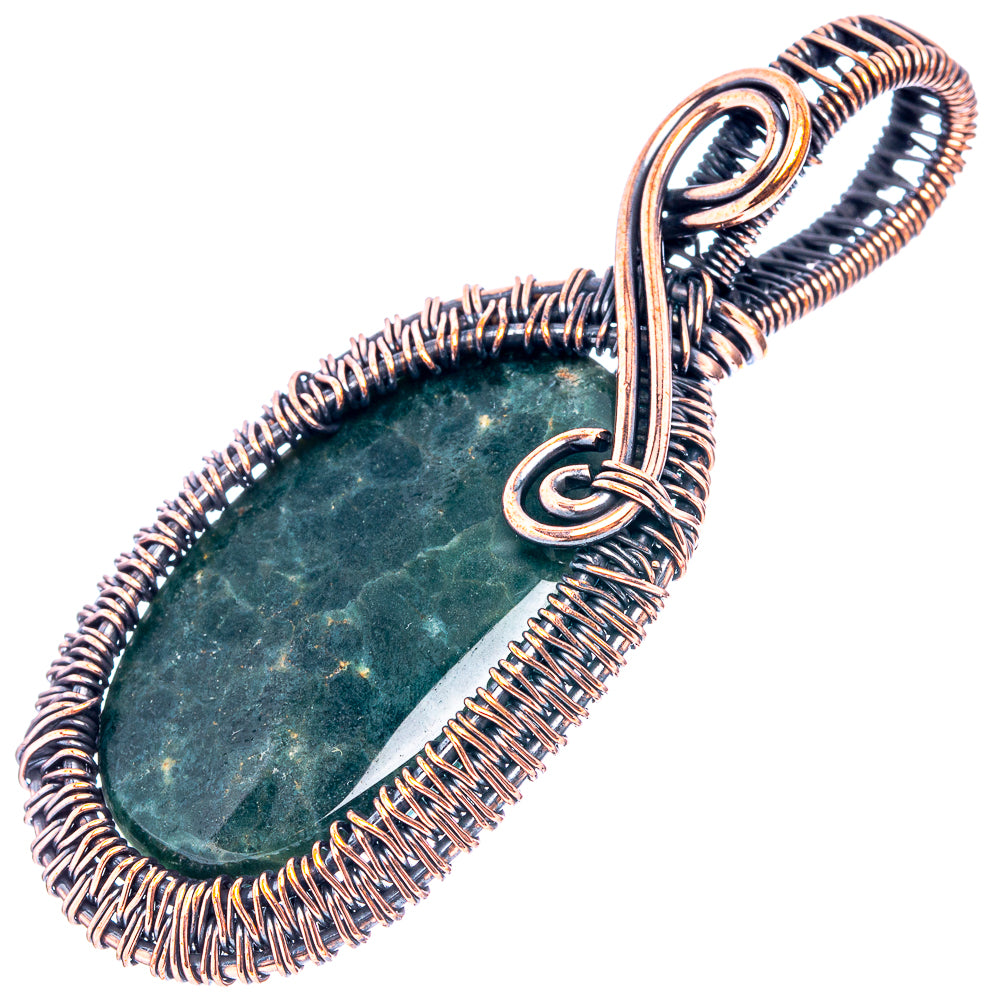 Ocean Jasper Wire Wrap Pendant 2 1/2" (Oxidized Copper)
