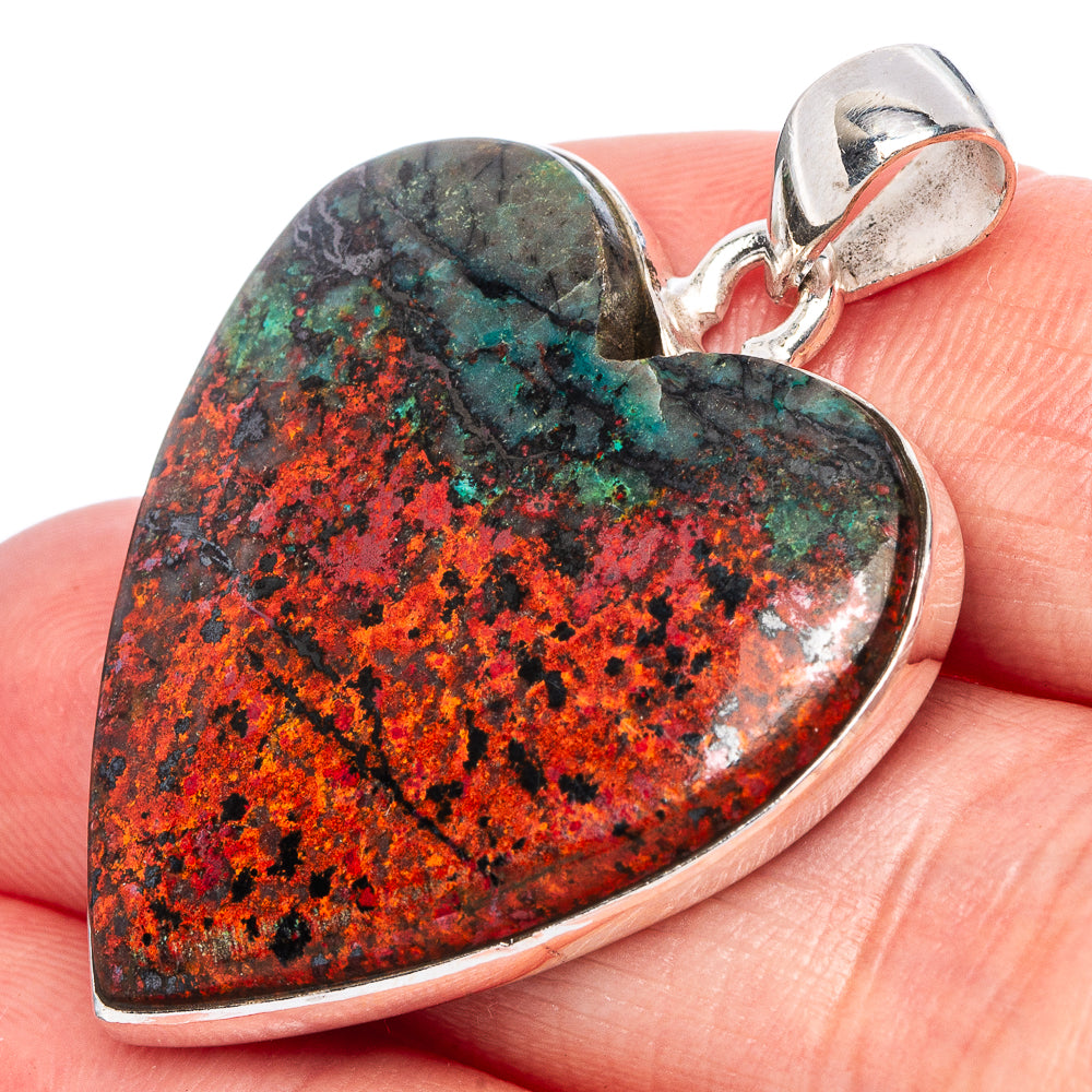 Sonora Sunrise Heart Pendant 1 1/2" (925 Sterling Silver) P43091