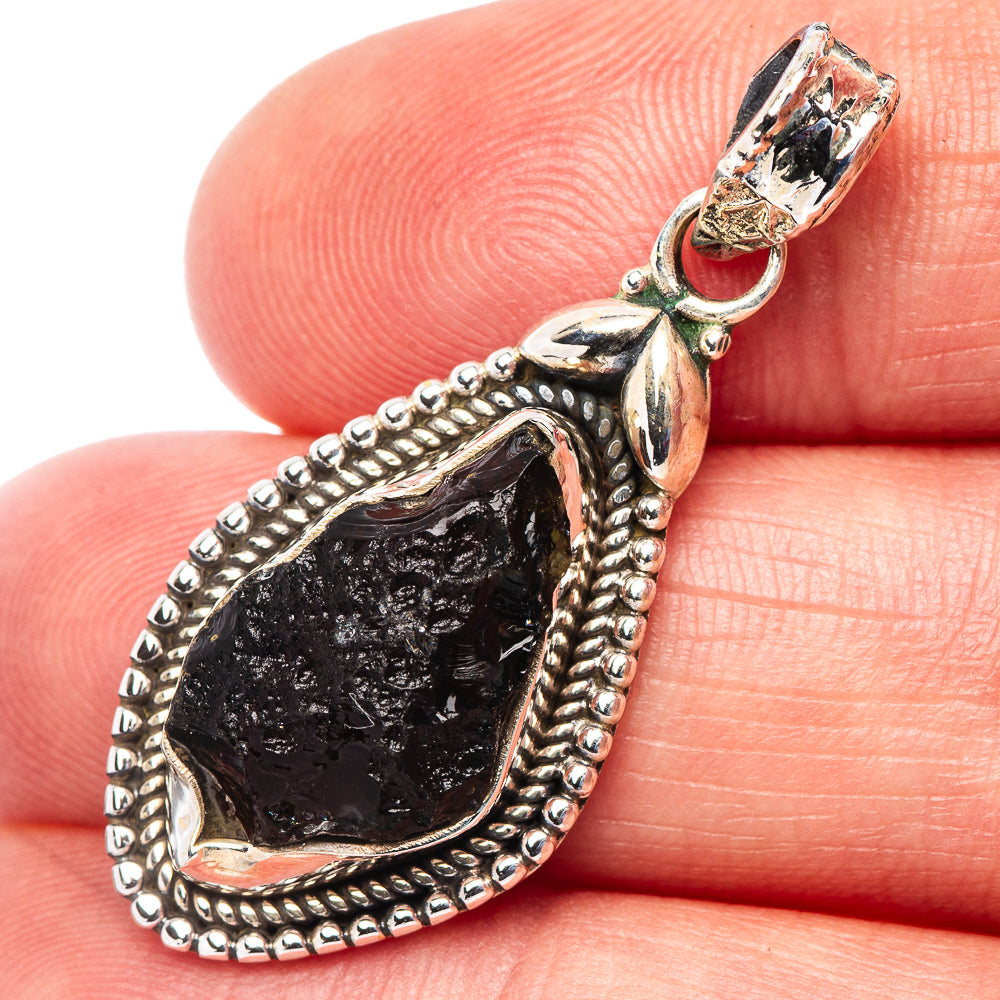 Moldavite Pendant 1 3/8" (.925 Sterling Silver)