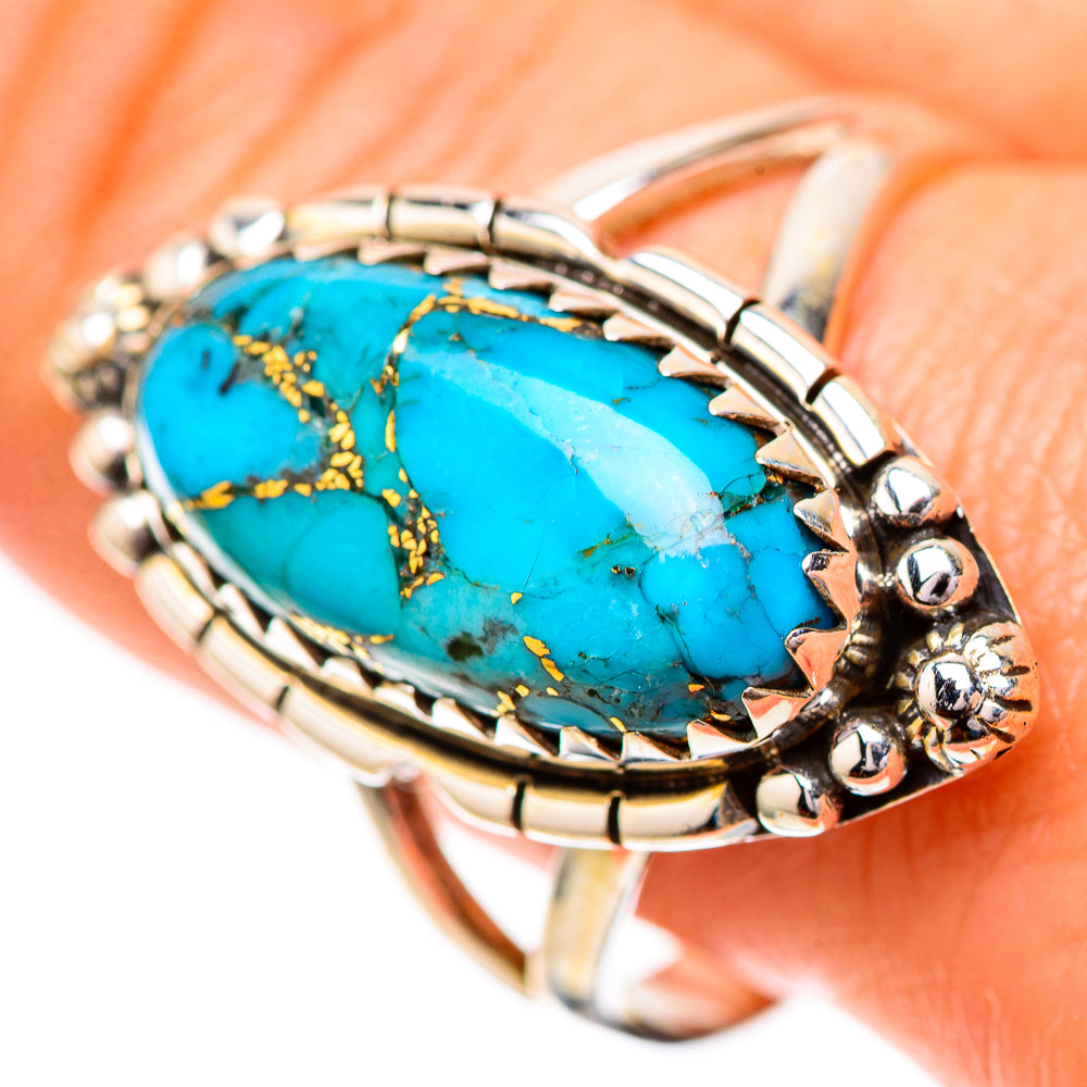Blue Copper Composite Turquoise Ring Size 10 (925 Sterling Silver) RING139825