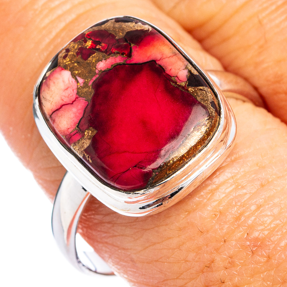 Red Dahlia Mohave Turquoise Ring Size 9.75 (.925 Sterling Silver)