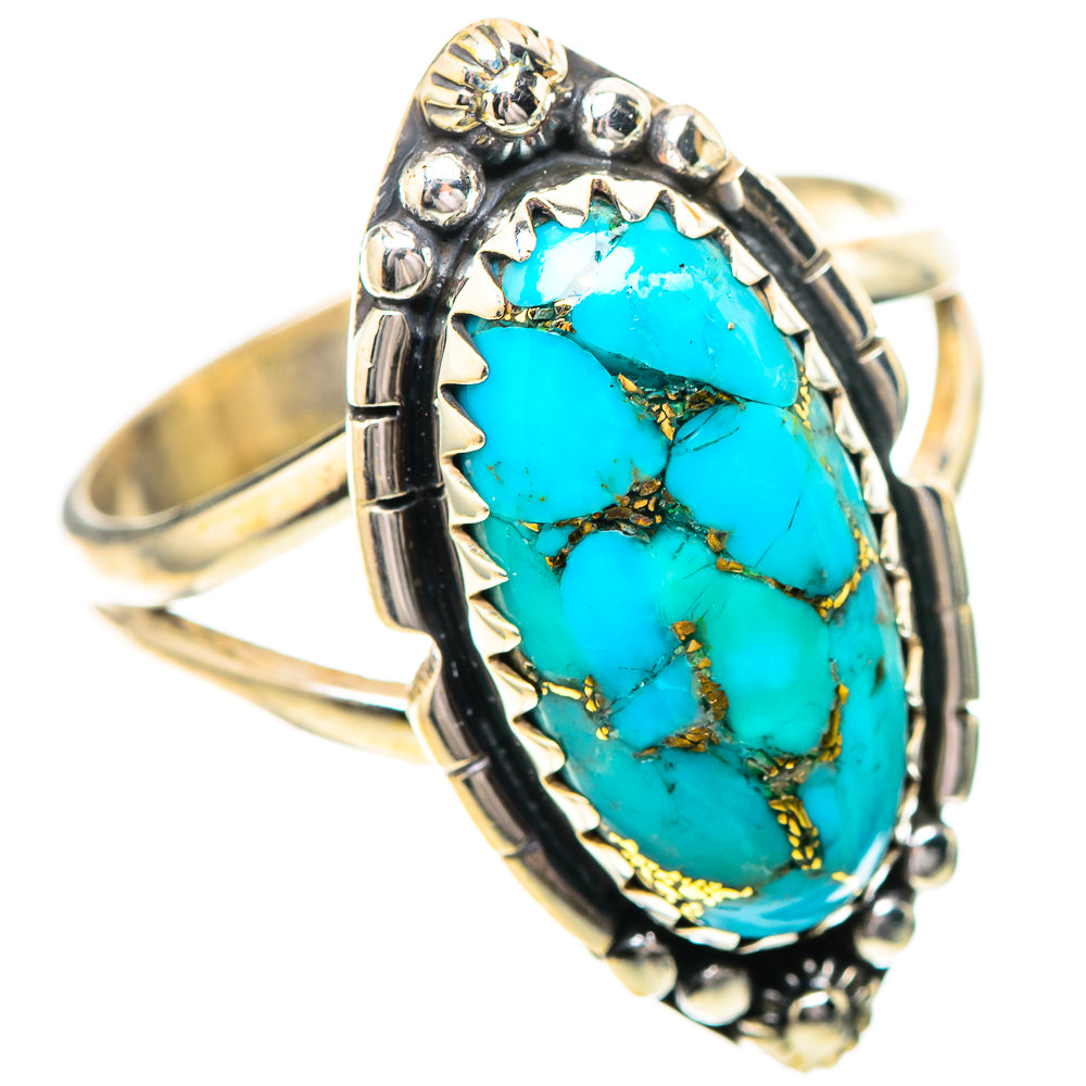 Blue Copper Composite Turquoise Ring Size 10 (925 Sterling Silver) RING139841