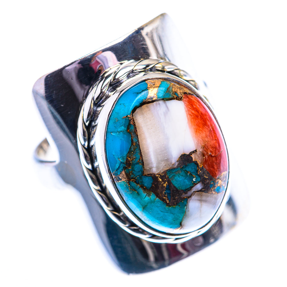 Spiny Oyster Turquoise 925 Sterling Silver Ring Size 7.75 (925 Sterling Silver) RING140301