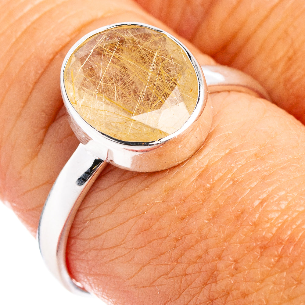 Rutilated Quartz Ring Size 8.75 (.925 Sterling Silver)