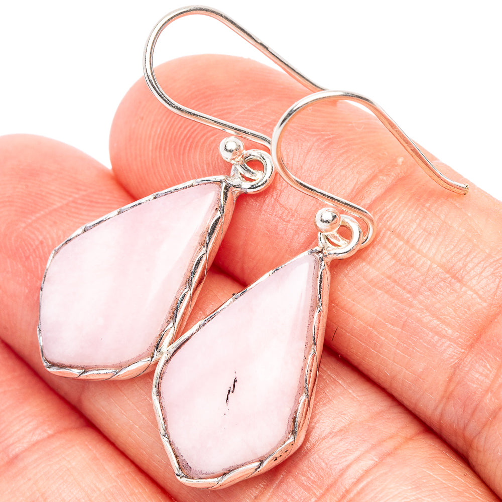 Pink Opal Earrings 1 3/8" (925 Sterling Silver) E2394