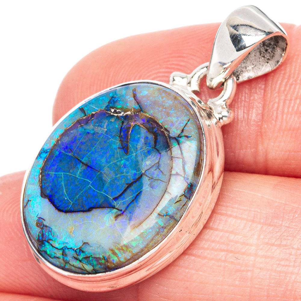 Rare Sterling Opal 925 Sterling Silver Pendant 1 1/4" (925 Sterling Silver) P41918