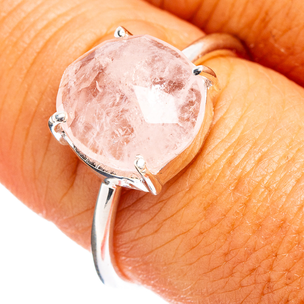 Faceted Morganite Ring Size 8 (.925 Sterling Silver)