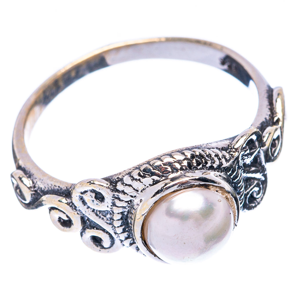 Cultured Pearl Dainty Ring Size 7.75 (925 Sterling Silver) R5884