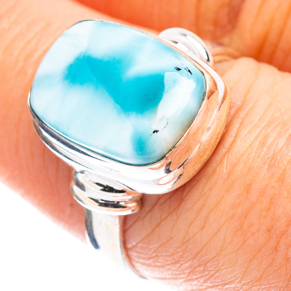 Rare Larimar Ring Size 7.75 (.925 Sterling Silver)