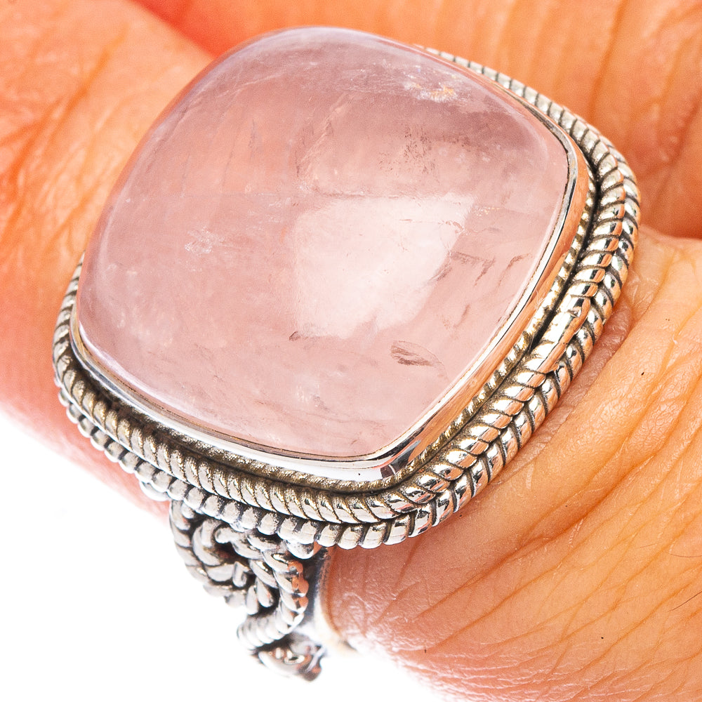 Rose Quartz Ring Size 6.25 (925 Sterling Silver) R7082