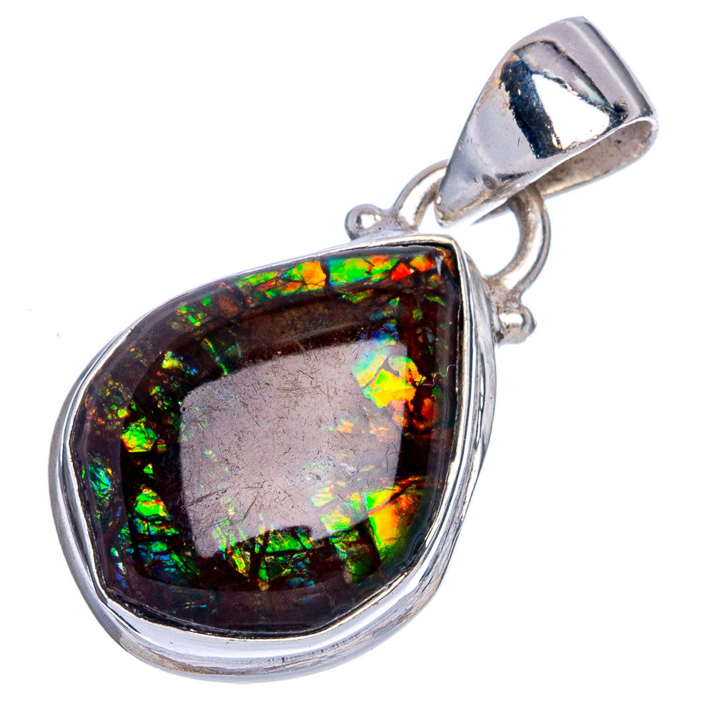 Rare Ammolite Pendant 1 1/8" (925 Sterling Silver) P40357
