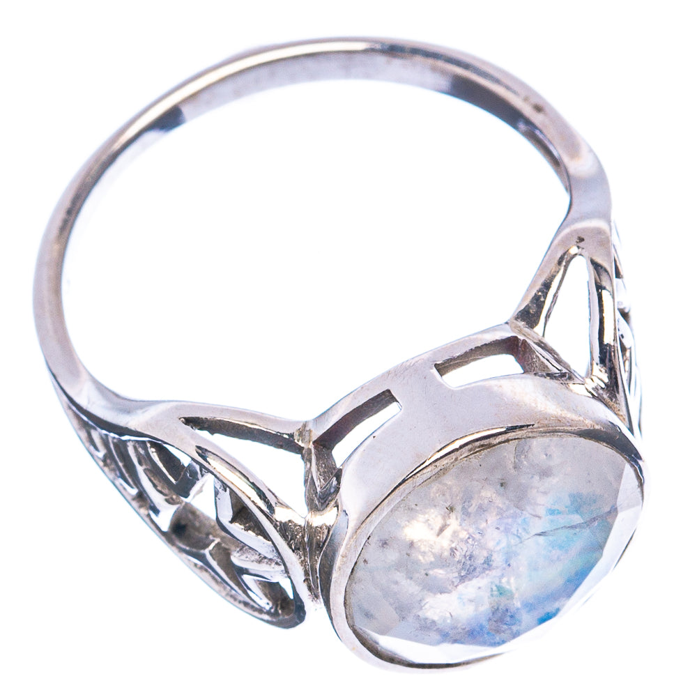 Rainbow Moonstone Ring Size 8 (.925 Sterling Silver)