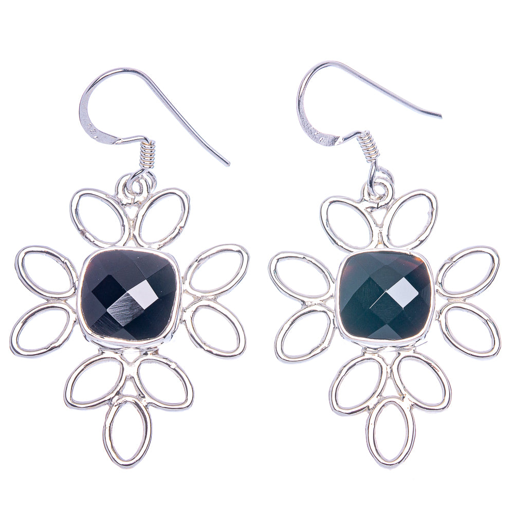 Premium Black Onyx Earrings 1 7/8" (925 Sterling Silver) E1202