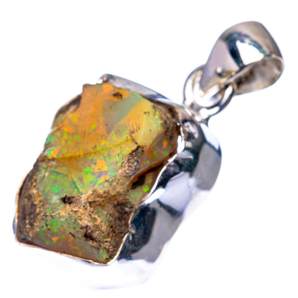 Raw Ethiopian Opal 925 Sterling Silver Pendant 1 1/4" (925 Sterling Silver) PD38619