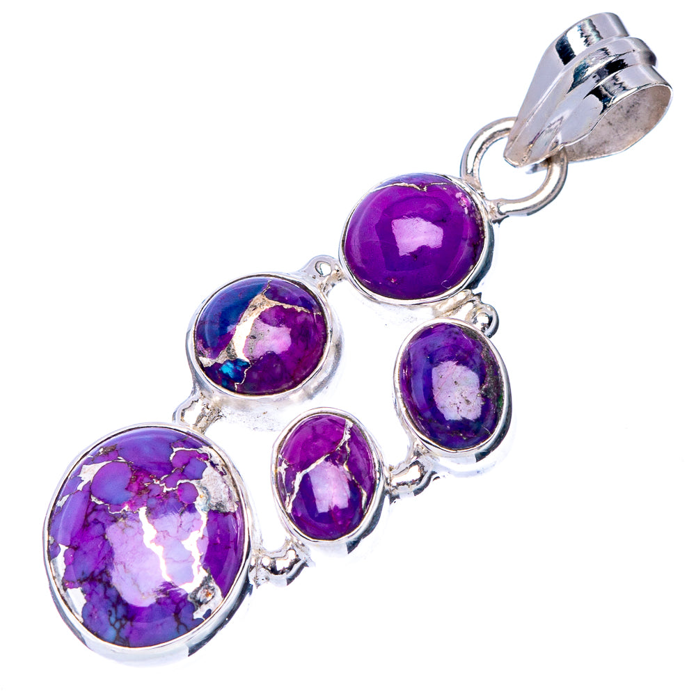 Purple Copper Composite Turquoise Pendant 1 5/8" (925 Sterling Silver) P41088