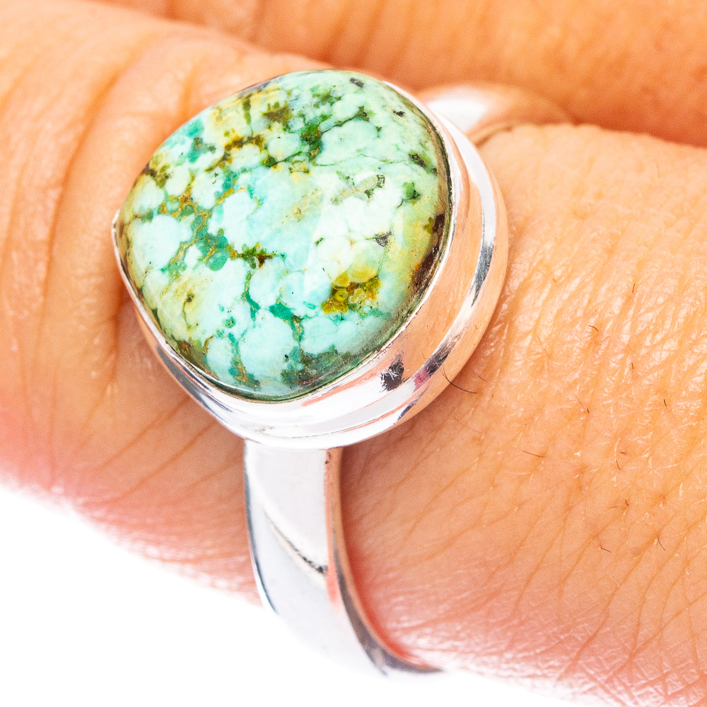 Rare Spiderweb Turquoise Ring Size 9 (925 Sterling Silver) R7494