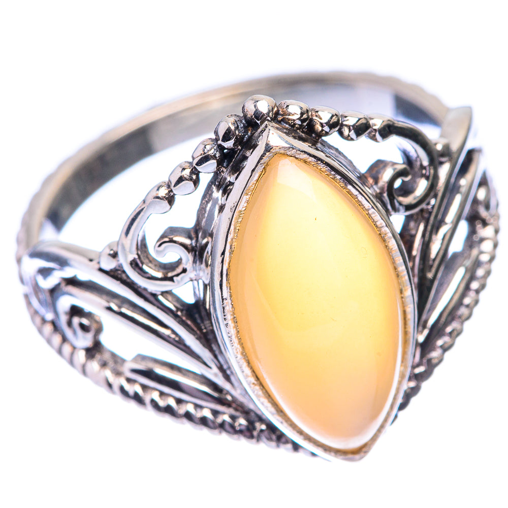 Peach Moonstone Ring Size 10 (925 Sterling Silver) R140615