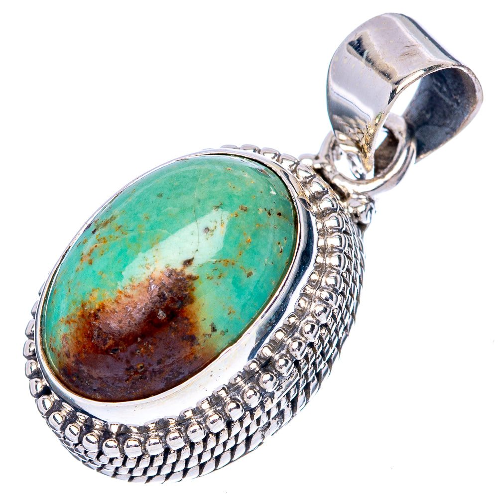 Kingman Turquoise Pendant 1 1/8" (925 Sterling Silver) P42813