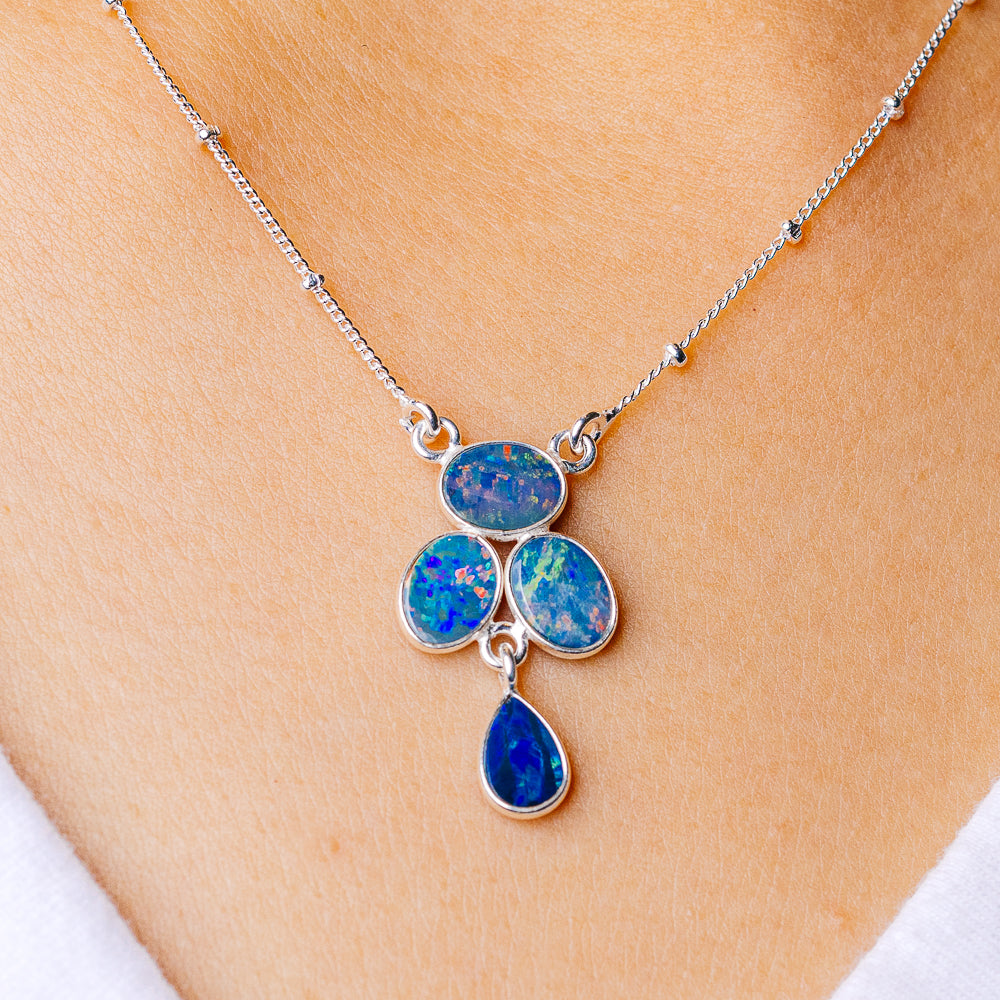 Doublet Opal Necklace 16.375 (925 Sterling Silver) N90198