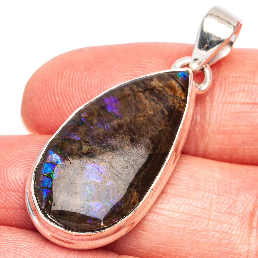 Rare Ammolite Pendant 1 1/2" (925 Sterling Silver) P43407