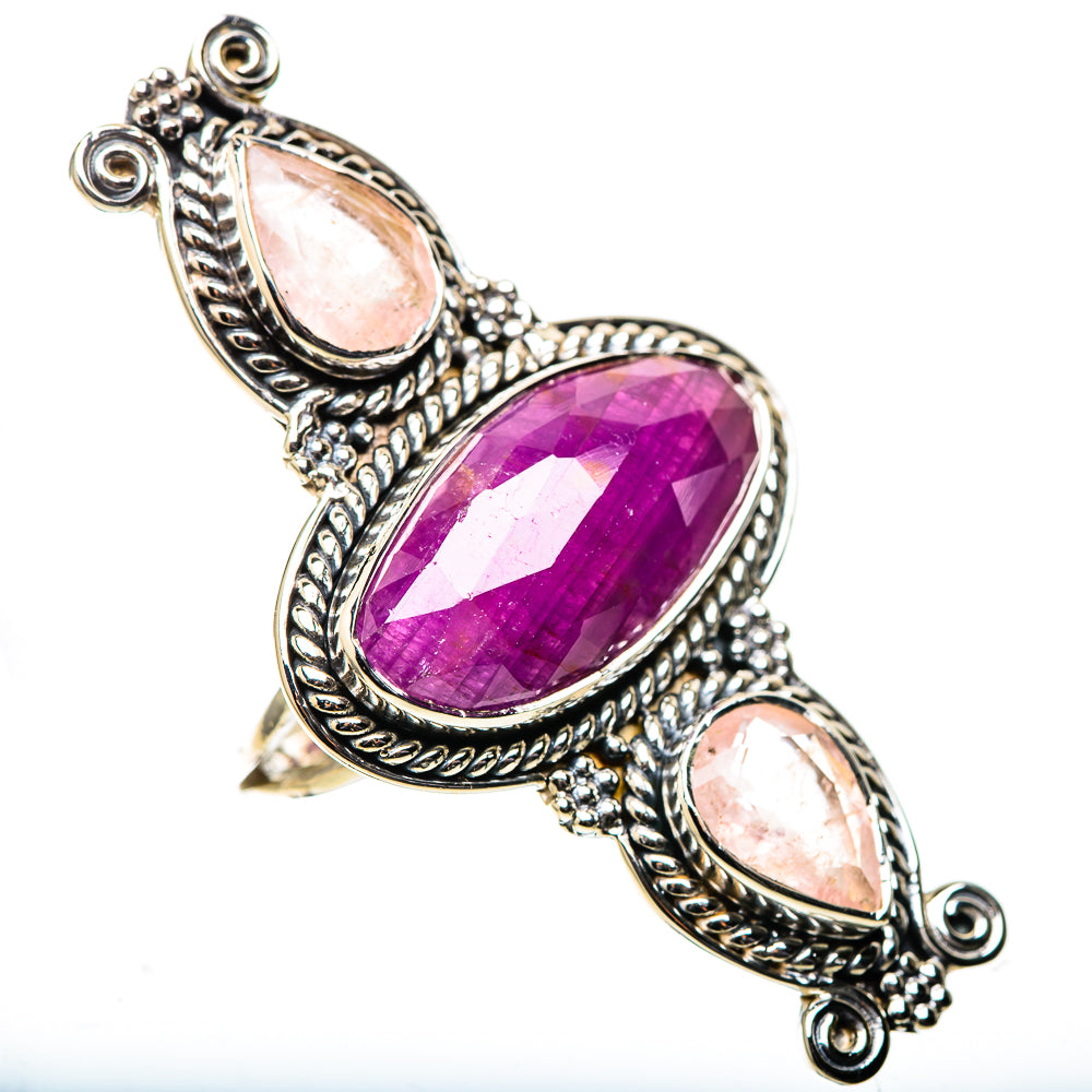 Signature Gigantic Ruby, Morganite Ring Size 8.5 (925 Sterling Silver) RING138175
