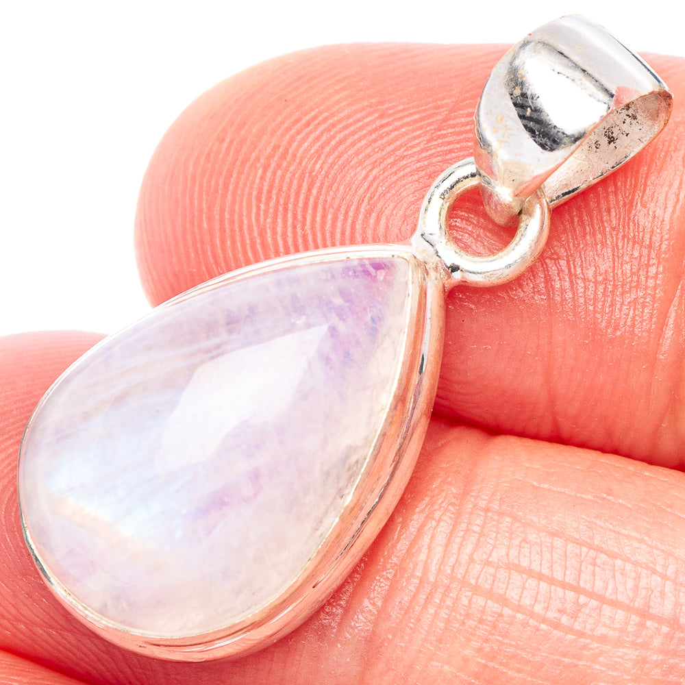 Rainbow Moonstone Pendant 1 1/8" (925 Sterling Silver) P44243