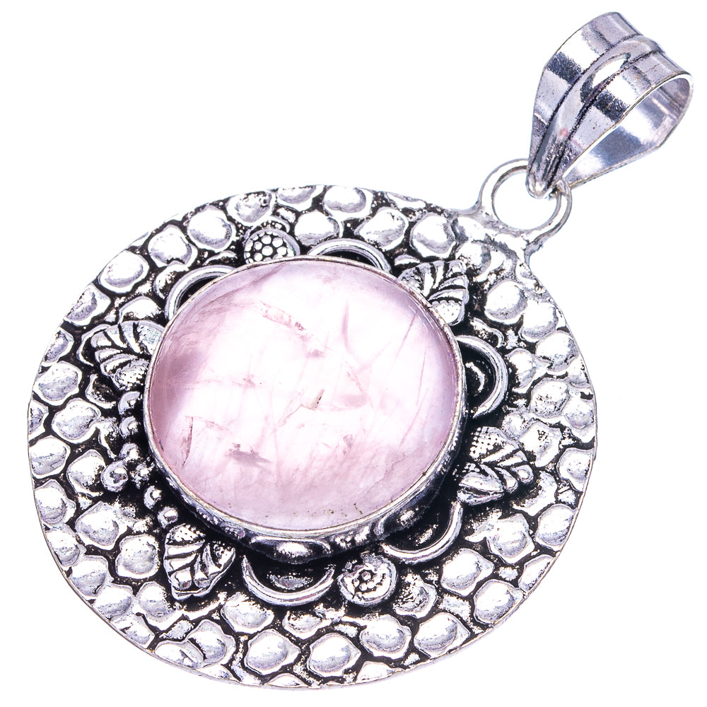 Rose Quartz Pendant 2" (German Silver)