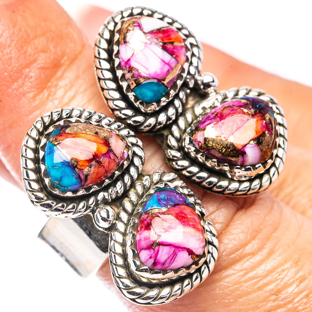 Exclusive Pink Dahlia Mohave Turquoise Ring Size 6 (.925 Sterling Silver)