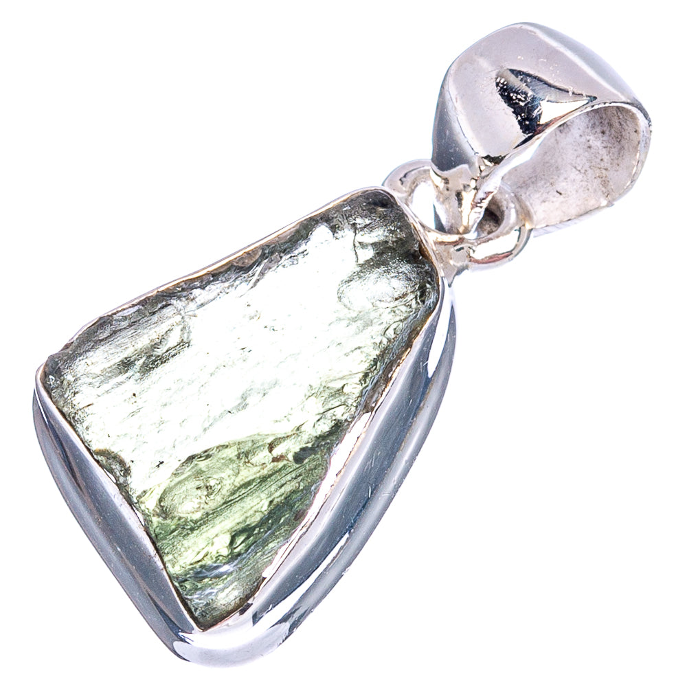 Rare Moldavite Pendant 7/8" (.925 Sterling Silver)