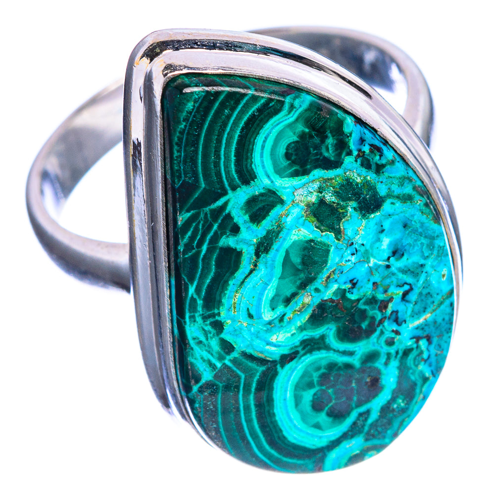 Malachite In Chrysocolla Ring Size 8.75 (925 Sterling Silver) R144303