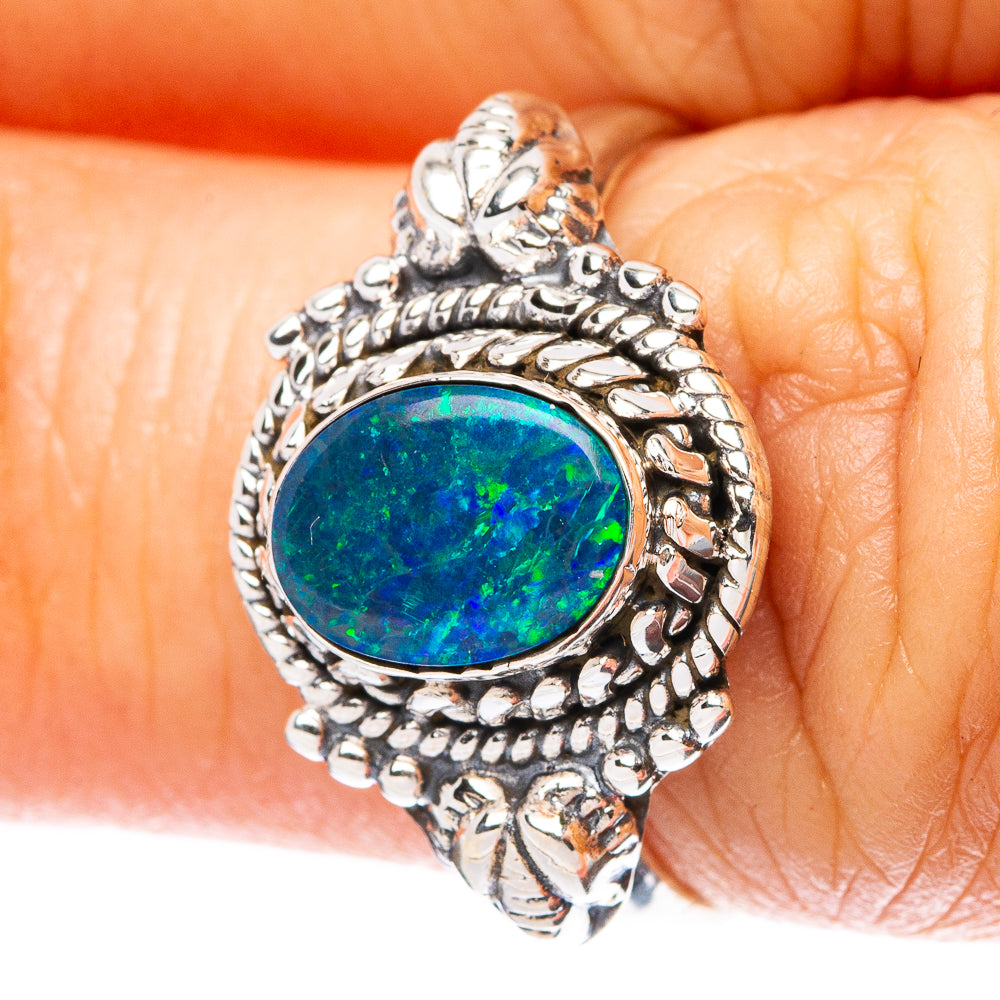 Rare Doublet Opal Ring Size 6.75 (925 Sterling Silver) R4293